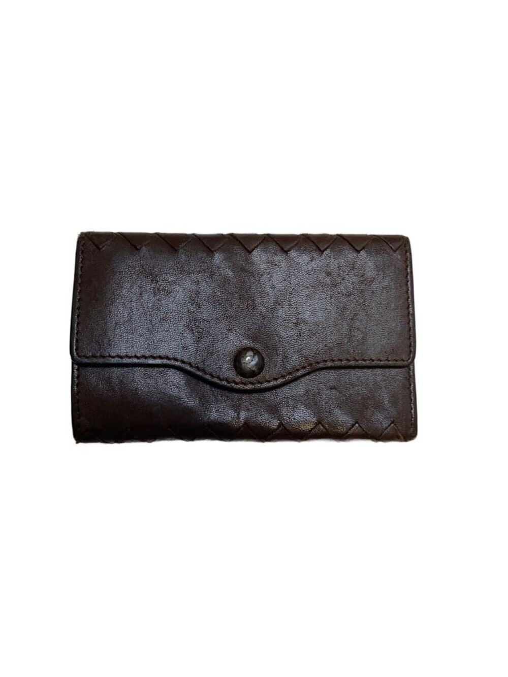 BOTTEGA VENETA Intrecciato Key Case Wallet Leather Brown